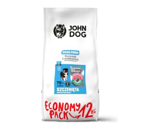 JOHN DOG Good Form Puppy Chicken with beef - dry dog food - 12 kg Suņu barība