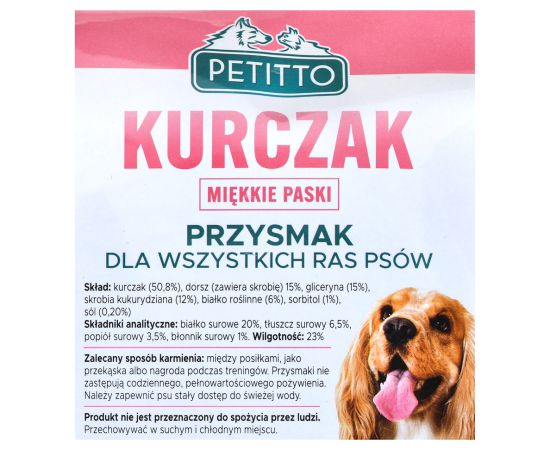 PETITTO Soft chicken strips - dog treat - 500 g Suņu barība