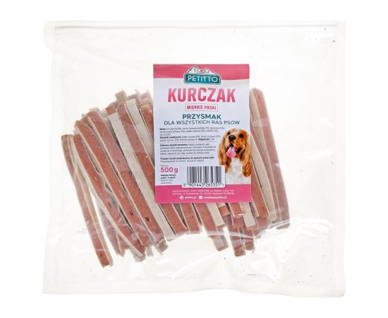 PETITTO Soft chicken strips - dog treat - 500 g Suņu barība