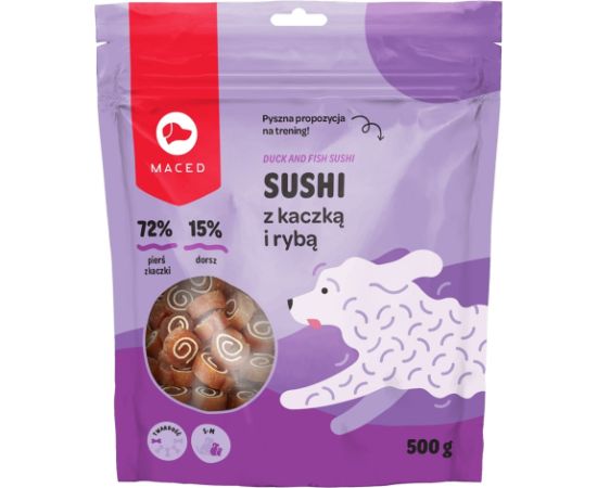 MACED Duck and fish sushi - Dog treat - 500g Suņu barība