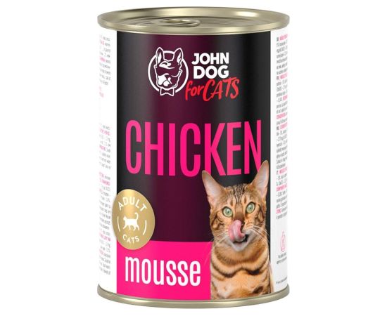John Dog JD for CATS DOROSŁY KURCZAK MUS KARMA 400g Kaķu konservi