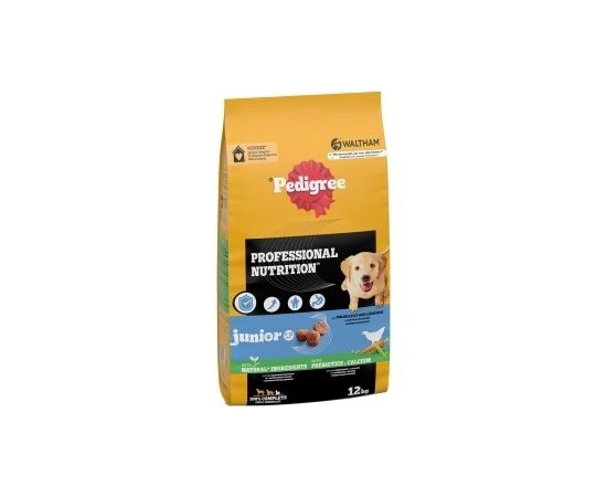 PEDIGREE Professional Nutrition Junior with poultry and vegetables, medium and large breeds - dry dog food - 12 kg Suņu barība