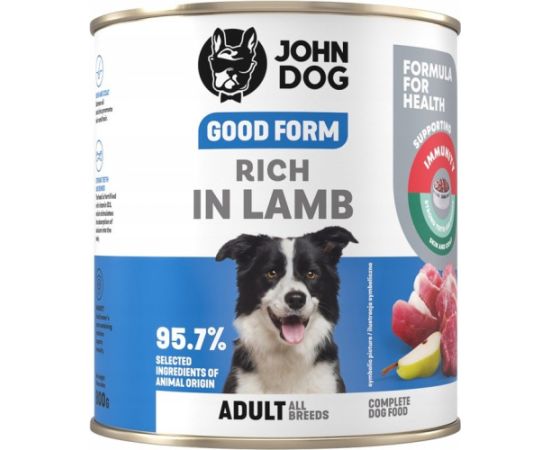 John Dog GOOD FORM DOROSŁY JAGNIĘCINĘ KARMA 800g Suņu barība