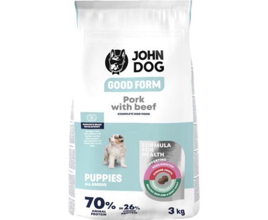 John Dog GOOD FORM SZCZENIAK wieprzowina z wołowiną Karma sucha dla psa 3kg Suņu barība