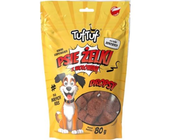 Tuftuf TUF TUF Dog gummies - beef drops - dog treat - 80g Suņu barība