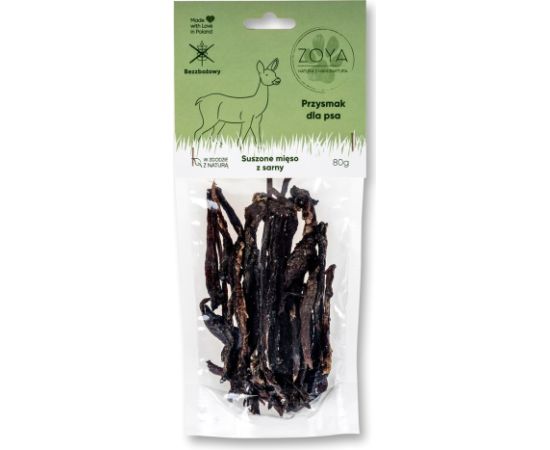 ZOYA Dried deer meat - dog treat - 80g Suņu barība