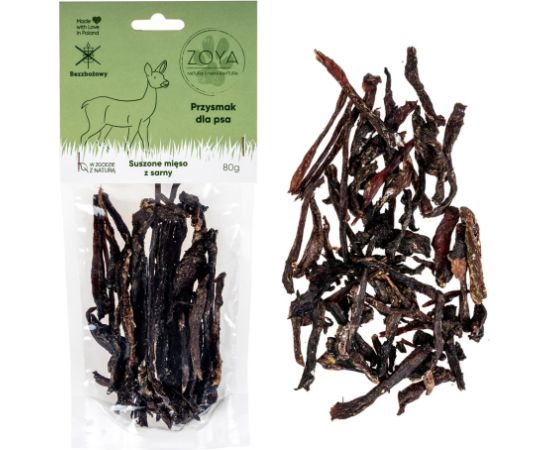 ZOYA Dried deer meat - dog treat - 80g Suņu barība
