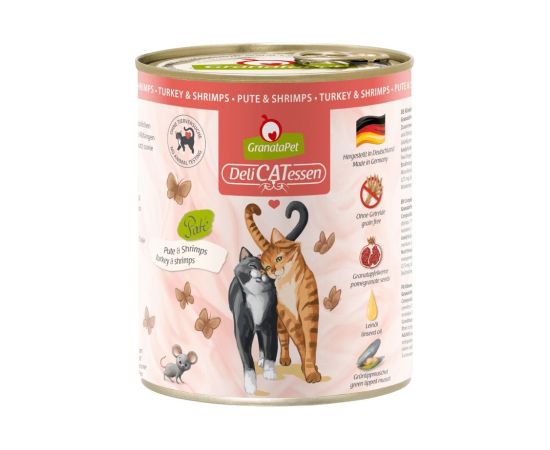 Fox4pets GRANATAPET DeliCATessen Turkey and shrimps - wet cat food - 800g Kaķu konservi