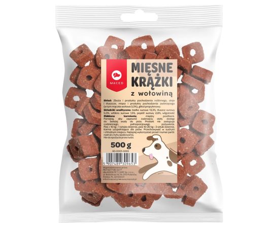 MACED Meat discs with beef for dog- 500 g Suņu barība
