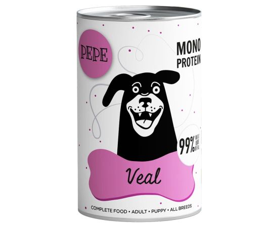 PAKA ZWIERZAKA Pepe Veal  - wet dog food - 400g Suņu barība