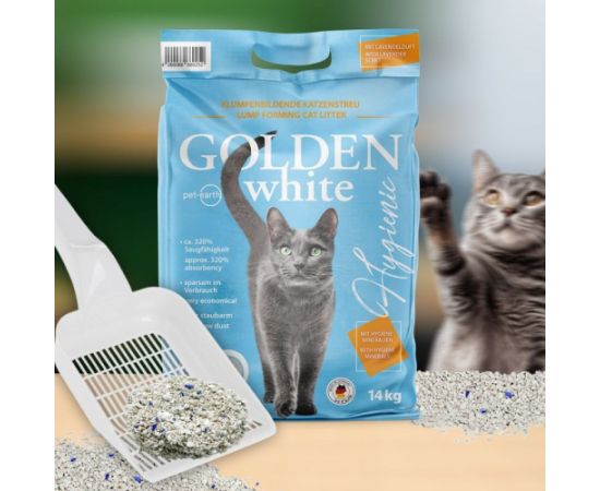 Golden Grey GOLDEN White Hygienic - bentonite litter - 14kg Kaķu pakaiši