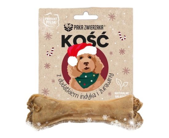 PAKA ZWIERZAKA Bone with turkey and cranberries 12cm - dog treat - 55g Suņu barība