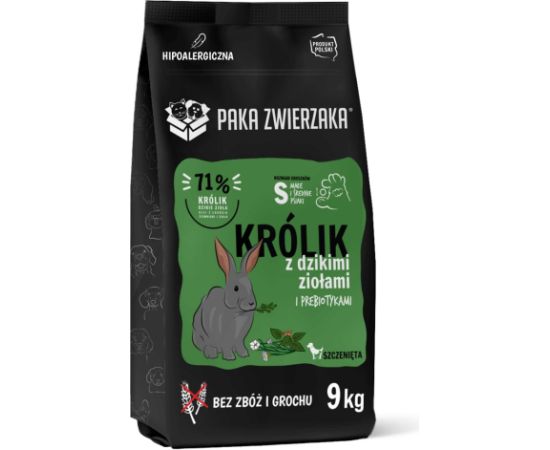 PAKA ZWIERZAKA Puppy Rabbit with wild herbs S - dry dog food - 9kg Suņu barība