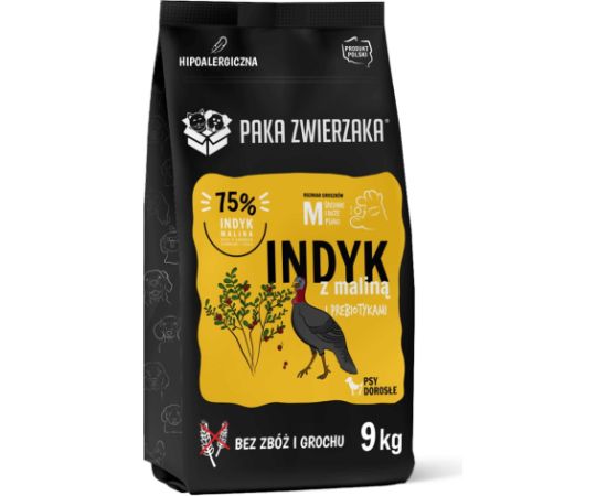 PAKA ZWIERZAKA Turkey with raspberry M - dry dog food - 9kg Suņu barība
