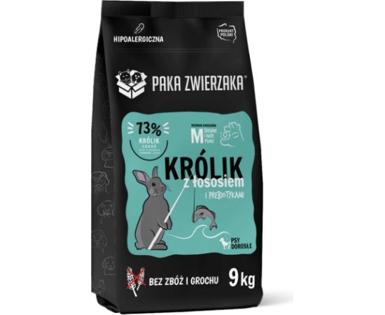 PAKA ZWIERZAKA Rabbit with salmon M - dry dog food - 9kg Suņu barība