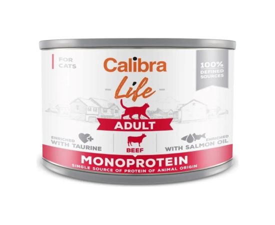 CALIBRA Cat Life Adult Beef - wet cat food - 200g Kaķu konservi