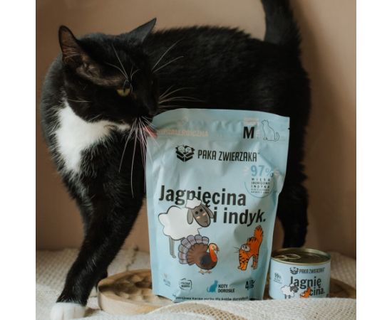 Paka Zwierzaka Jagnięcina z indykiem "M" 400g Kaķu sausā barība
