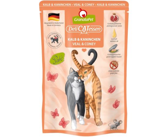 Fox4pets GRANATAPET DeliCATessen Veal and coney - wet cat food - 85g Kaķu konservi