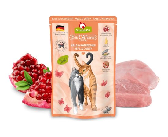 Fox4pets GRANATAPET DeliCATessen Veal and coney - wet cat food - 85g Kaķu konservi