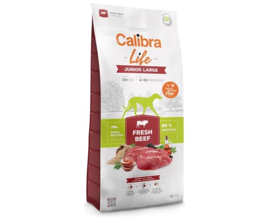 CALIBRA Life Junior Large breed Fresh Beef - dry dog food - 12kg Suņu barība