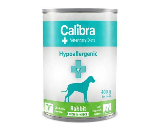CALIBRA VD Dog Hypoallergenic Rabit&Insect - wet dog food - 400g Suņu barība
