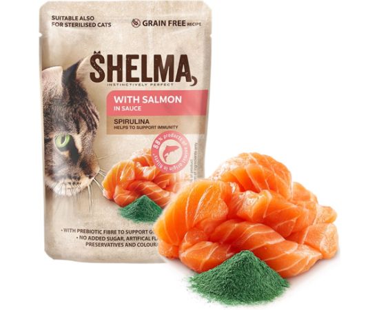 SHELMA with salmon in sauce - wet cat food - 85g Kaķu konservi