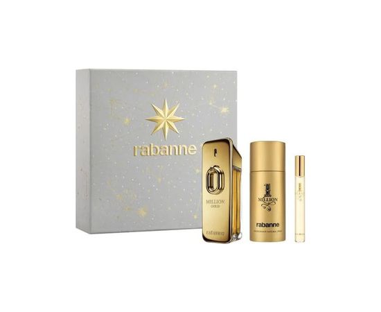 Paco Rabanne Million Gold Dárková sada EDP 100 ml, deospray 150 ml a miniaturka EDP 10 ml 100ml Парфюмерные наборы