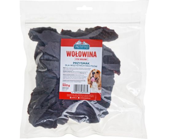 PETITTO Beef Steaks - dog treat - 500 g Suņu barība