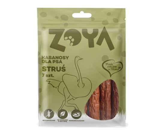 ZOYA KABANOSY ZE STRUSIA przysmak dla psa 7SZT Suņu barība