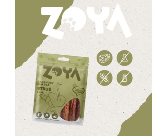 ZOYA KABANOSY ZE STRUSIA przysmak dla psa 7SZT Suņu barība