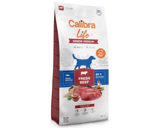 CALIBRA Life Senior Medium Fresh Beef - dry dog food - 12kg Suņu barība