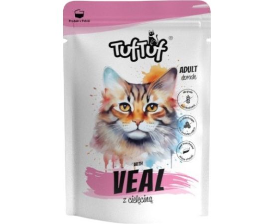 Tuftuf TUF TUF with veal - wet cat food - 300g Консервы кошек