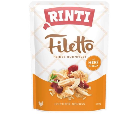RINTI Filetto Chicken fillet with hearts - wet dog food - 100g Suņu barība