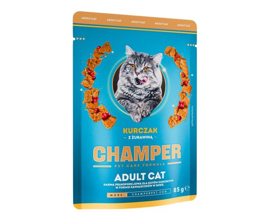 CHAMPER Chicken with cranberries - wet cat food - 85g Kaķu konservi