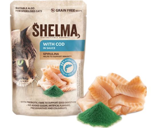 SHELMA with cod in sauce - wet cat food - 85g Kaķu konservi