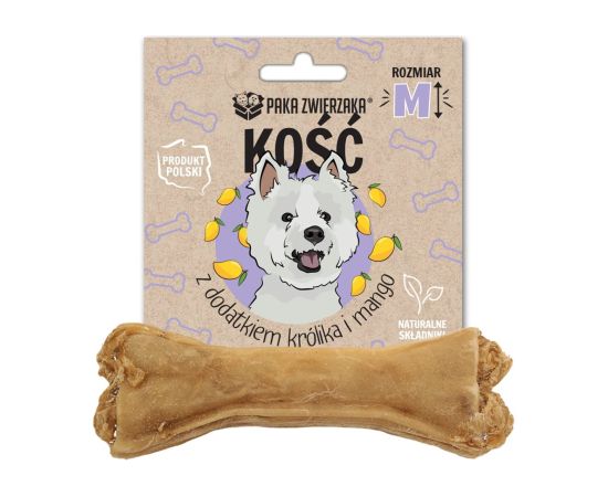 PAKA ZWIERZAKA Bone with rabbit and mango M 12 cm - dog treat - 55g Suņu barība