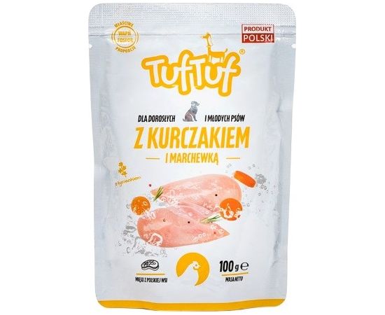 Tuftuf TUF TUF with chicken and carrot - wet dog food - 100g Suņu barība