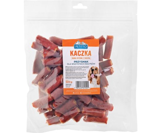 PETITTO Rurki ryżowe z kaczką dla psa 500g Suņu barība