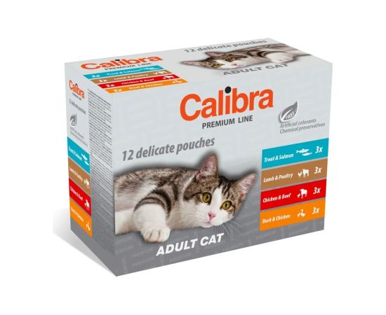 CALIBRA Cat Premium Adult - wet cat food - 12x100g Kaķu konservi