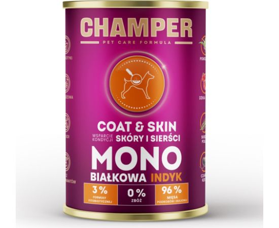 CHAMPER Coat & Skin Salmon - wet dog food - 400g Suņu barība