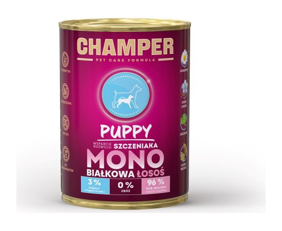 CHAMPER Puppy Monoprotein Salmon - wet dog food - 400g Suņu barība
