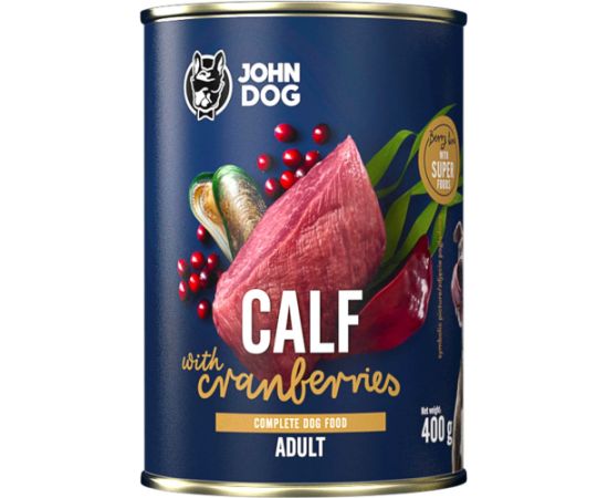 JOHN DOG BERRY CIELĘCINA z żurawiną mokra karma dla psa 400g Suņu barība