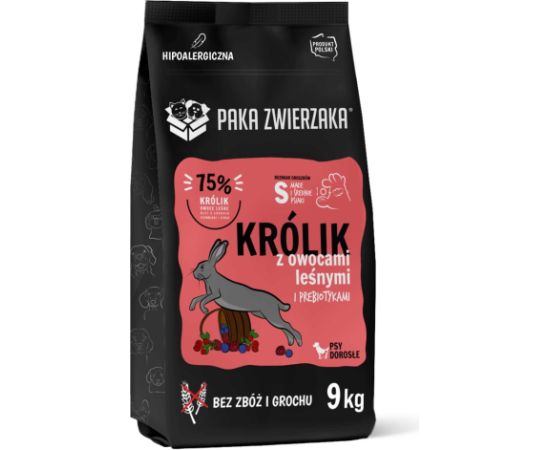 PAKA ZWIERZAKA Rabbit with forest fruits S - dry dog food - 9kg Suņu barība