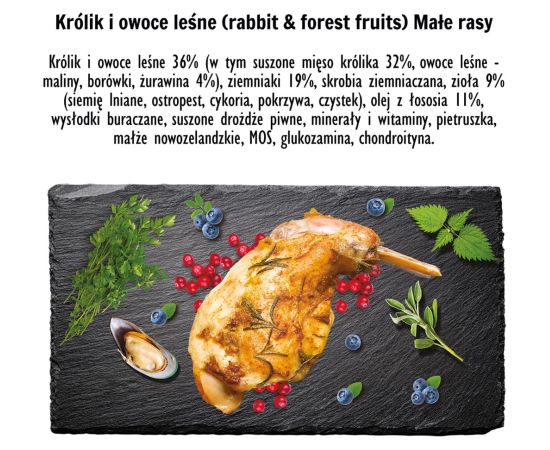 PAKA ZWIERZAKA Rabbit with forest fruits S - dry dog food - 9kg Suņu barība