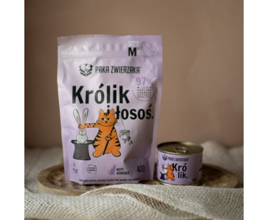 Paka Zwierzaka Królik z łososiem  400g Kaķu sausā barība