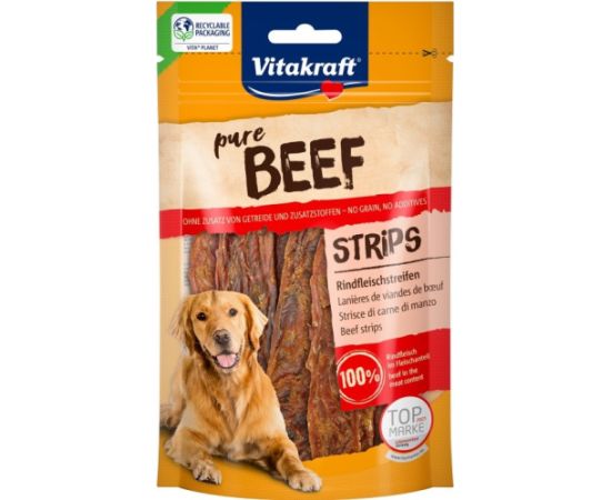 VITAKRAFT Pure Beef Strips - dog treat - 80 g Suņu barība