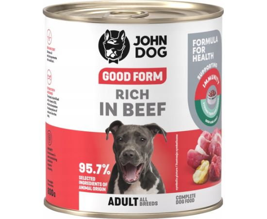 John Dog GOOD FORM DOROSŁY W WOŁOWINĘ KARMA 800g Suņu barība