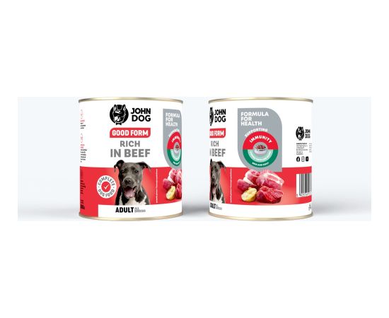 John Dog GOOD FORM DOROSŁY W WOŁOWINĘ KARMA 800g Suņu barība