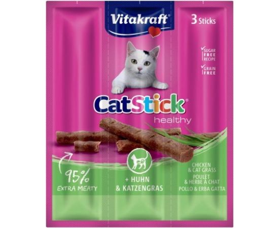 VITAKRAFT CatStick Mini Chicken with grass - cat treats - 3 pcs Сухой корм для кошек