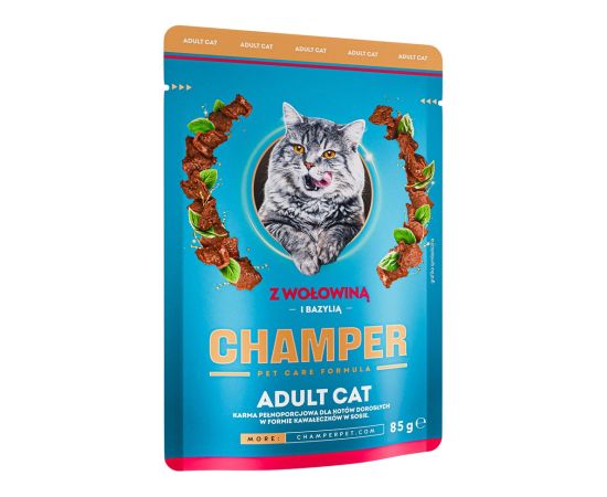 CHAMPER with beef and basil - wet cat food - 85g Консервы кошек
